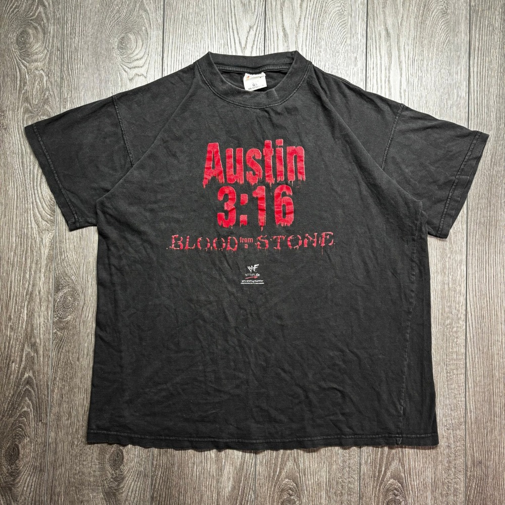 Vintage 1998 WWF Stone Cold Austin 3:16 Large Blood From A Stone Shirt Mens